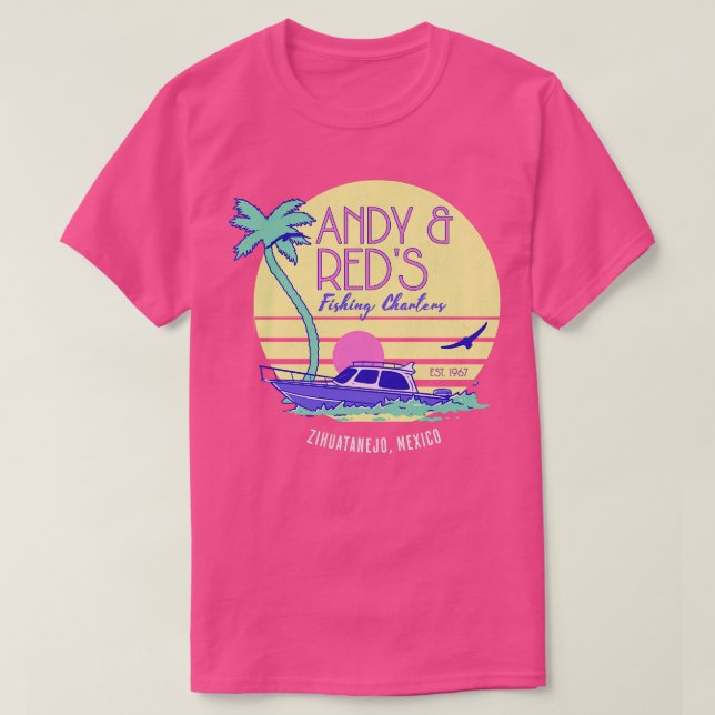 Camiseta Andy Reds Charters de Pesca Zihuantanejo México (Frente do Design)