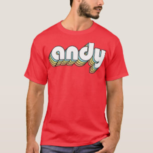 Camiseta Andy Retro Rainbow Tipografia Estilo Desvanecido