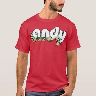 Camiseta Andy Retro Rainbow Tipografia Estilo Desvanecido