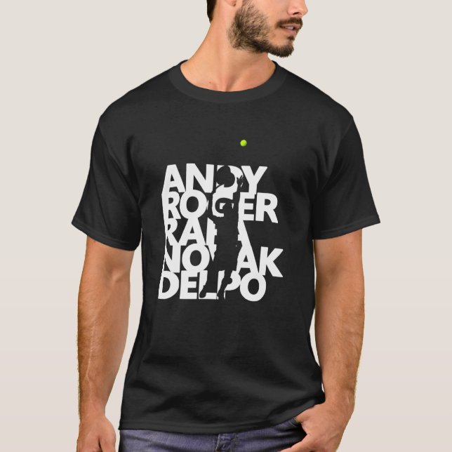 Camiseta Andy Roger Rafael Novak Delpo Tênis Legends Tenni (Frente)