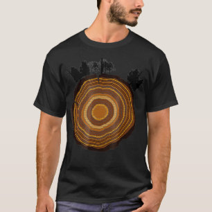 Camiseta Anéis de árvores de árvores de árvores de árv