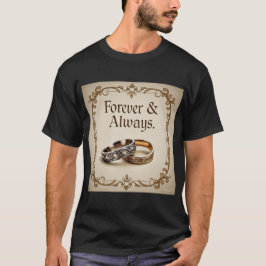 Camiseta Anéis de casamento vintage para sempre