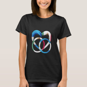 Camiseta Anéis De Noivado Da Bandeira Da Nicarágua Coração