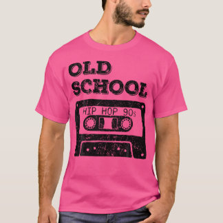 Camiseta Anéis de Rap de Música de Cassete de Hip da Escola