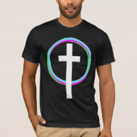 Anel Circular Dios Neon Logotipo Fé Cristã