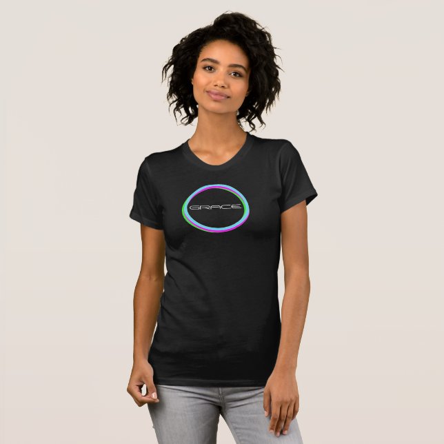 Camiseta Anel Circular Grace Neon Logotipo Fé (Frente Completa)