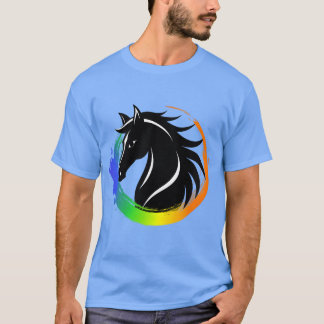 Camiseta anel colorido de cavalo engraçado
