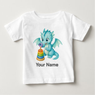 Camiseta Anel de Arremesso de Dragão de Aquarela Aqua Perso