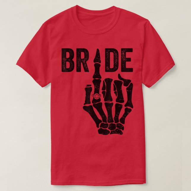 Camiseta Anel de dedo para lua de mel de casamento gótico d (Frente do Design)