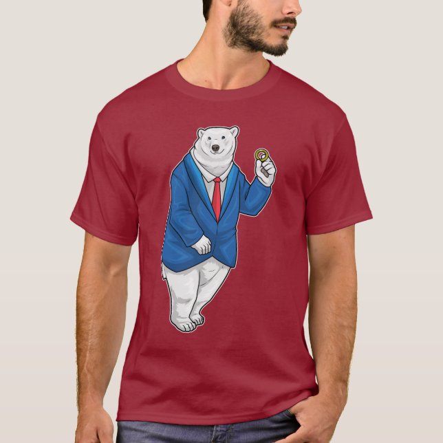 Camiseta Anel de noiva Noivo Urso polar Casamento (Frente)