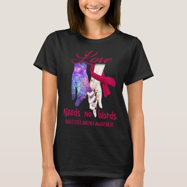 Camiseta Anemia Célula Falsiforme Consciência, Amor Não Pre (Frente)