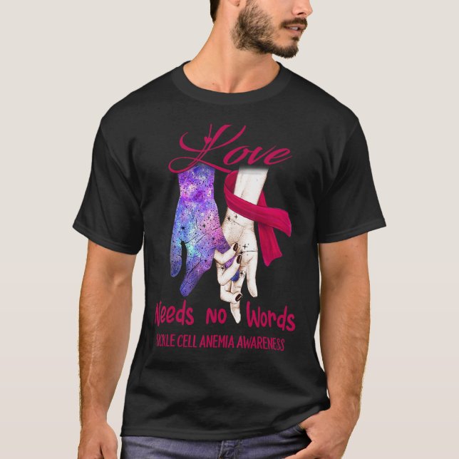 Camiseta Anemia Célula Falsiforme Consciência, Amor Não Pre (Frente)