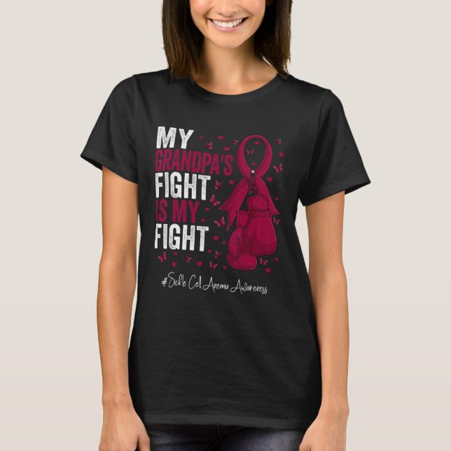 Camiseta Anemia Célula Falsiforme do Avô Burgundy (Frente)