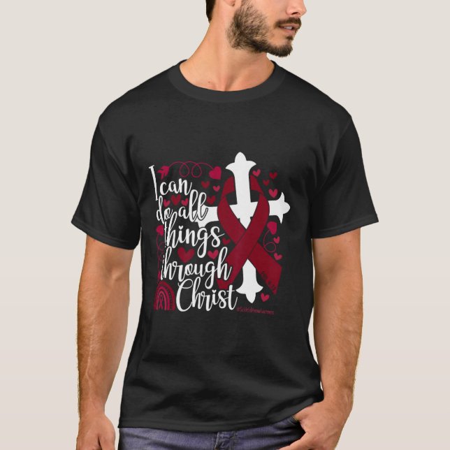Camiseta Anemia das Células Falsiformes Borgonha Vermelha F (Frente)