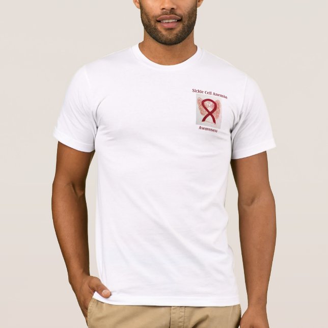 Camiseta Anemia das Células Falsiformes Sensibilização Fita (Frente)