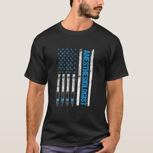 Camiseta Anestesiologista Flag Enfermeira Anestesio (Frente)
