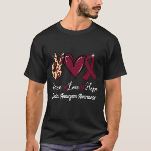 Camiseta Aneurisma Cérebro Consciência Paz Amor Esperança B
