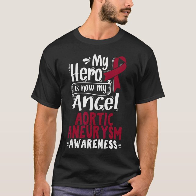 Camiseta Aneurismo Aórtico Presente Borgonha de Sensibiliza (Frente)