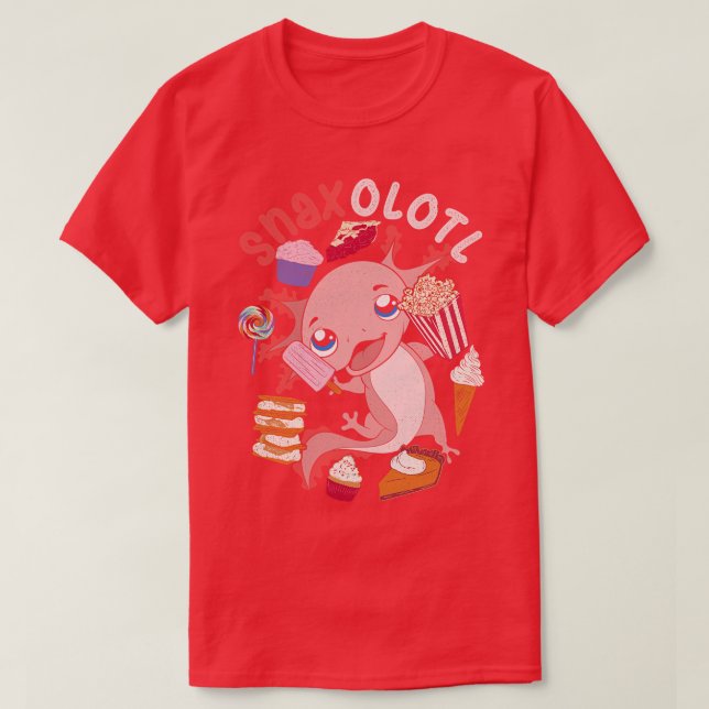 Camiseta Anfíbio mexicano Lover Snaxolotl Funny Axolotl (Frente do Design)