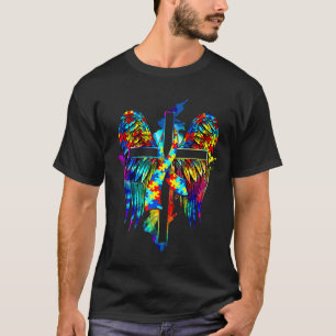 Camiseta Angel Autism Sensibilização Cruzando Asas Cruzando