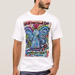 Camiseta Angel Cancer Colorida (Anjo Frente e Poem