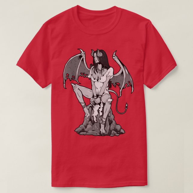 Camiseta Angel Devil Satã Gótico Grunge Demon Gothan Mulher (Frente do Design)