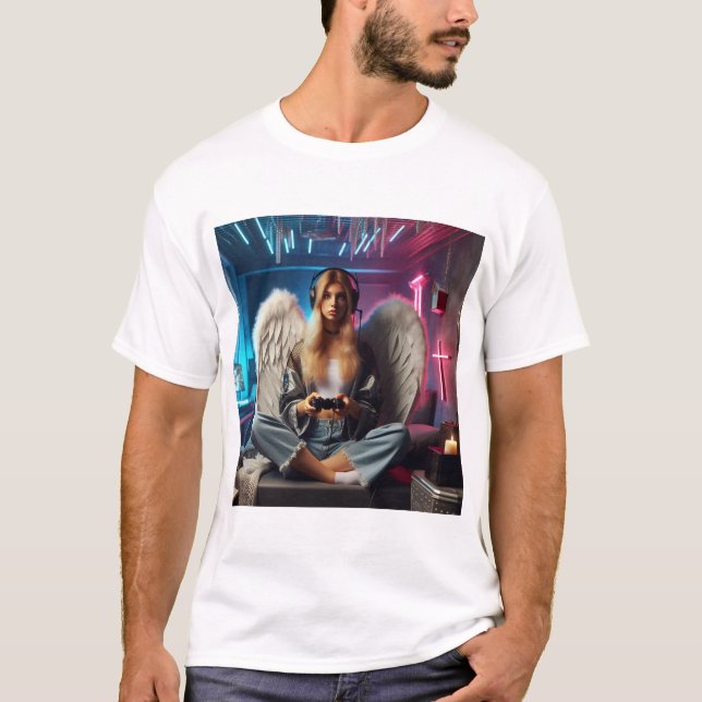 Camiseta Angel Gamer Girl Christian Haiku (Frente)