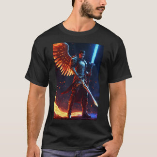 Camiseta Angel Miguel: Um Design Celestial de Graça e Porco