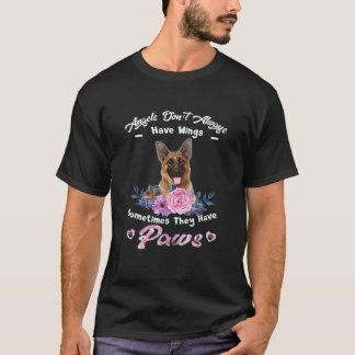 Camiseta Angel Nem sempre tem German shepherd de asas