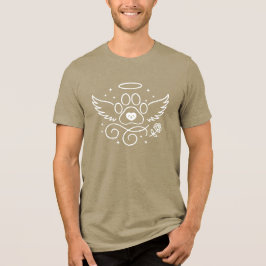 Camiseta Angel Paw Print com Asas e Halo - Pet Memorial