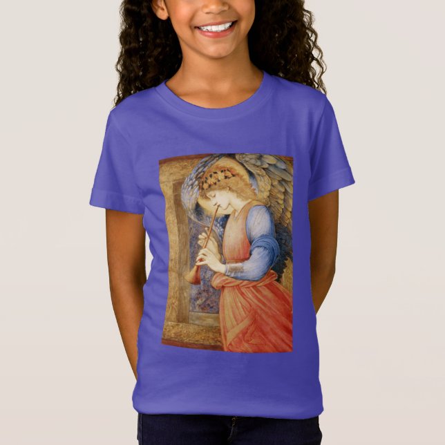 Camiseta Angel Playing a Flageolet (por Edward Burne-Jones) (Frente)