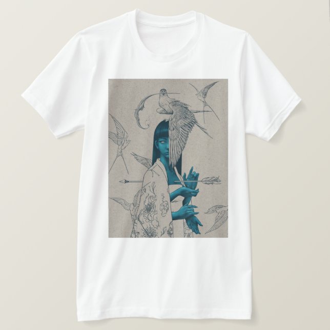 Camiseta Angel Wings - Arte Espiritual Mínima (Frente do Design)