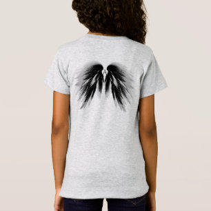 Camiseta ANGEL WINGS Monograma Cinza Negra