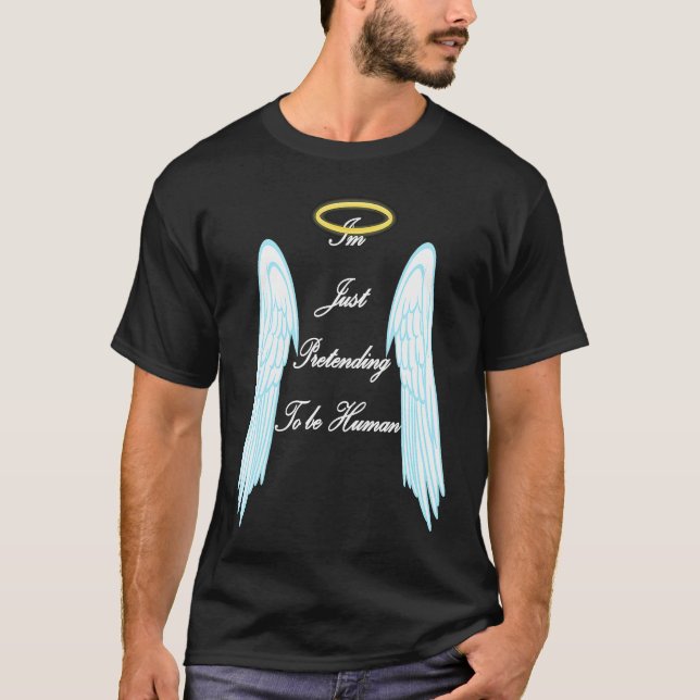 Camiseta angel with cool wings and halo (Frente)