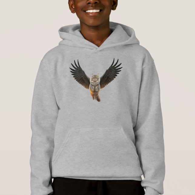 Camiseta Angelic Feline: Gato Bonito com Asas (Frente)