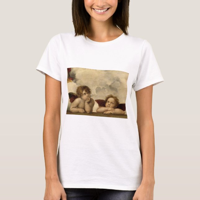 Camiseta Angels Cherubs Raphael Santi Sistine Madonna Sweet (Frente)