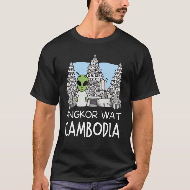 Camiseta Angkor Wat Khmer Templo Histórico Alien Cambodja (Frente)
