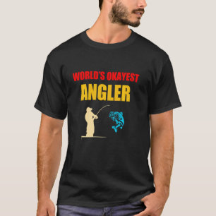 Camiseta Angler World S Okayest Angler Engraçado Pesca Vint