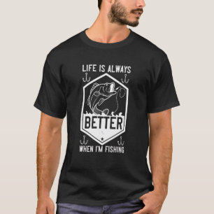 Camiseta Anglês Dizendo Pesca Te Faz Feliz