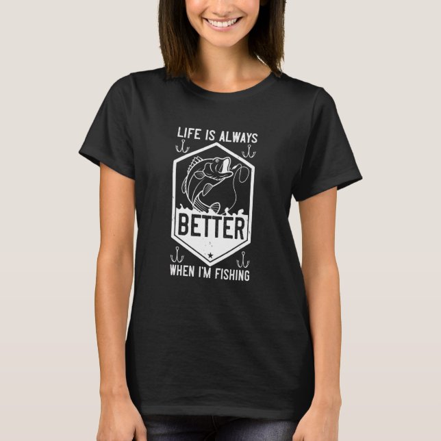 Camiseta Anglês Dizendo Pesca Te Faz Feliz (Frente)
