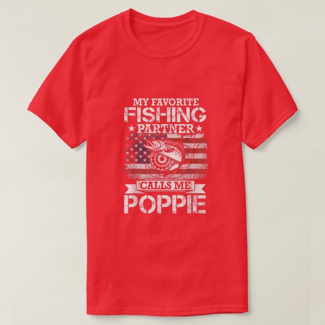 Camiseta Anglês I Meu Parceiro De Pesca Favorito Me Chama P (Frente do Design)