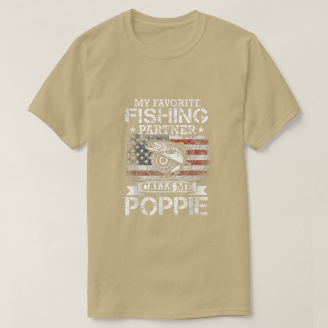 Camiseta Anglês I Meu Parceiro De Pesca Favorito Me Chama P (Frente do Design)