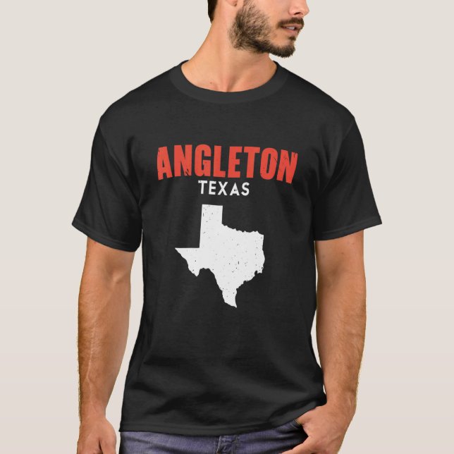 Camiseta Angleton Texas EUA State America Viagem Texas (Frente)