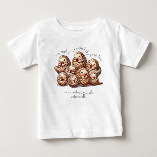 Camiseta Anglin Adorável para Pangolins Cudling de 8 Cute (Frente)