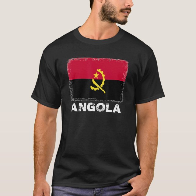 Camiseta Angola: Bandeira Apoio a Mulheres Pessoas Angolana (Frente)