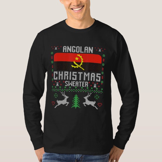 Camiseta Angola Flag Angolan Christmas Sweater (Frente)