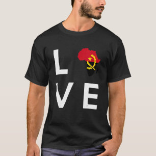 Camiseta Angola Flag Love Africa Continent Silhouette for A