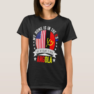 Camiseta Angolano American Patriot Heart é de Angola Flag