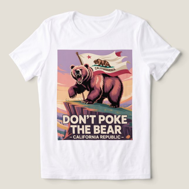 Camiseta Angry Bear California Engraçado Tee (Design frontal)