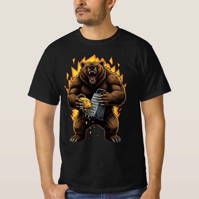Camiseta Angry Bear Grating Cheese Grater Hater (Frente)